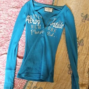 Y2K Aeropostale Turquoise Henley